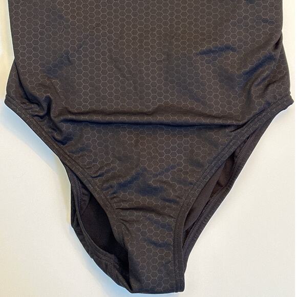 TYR Women's Durafast Elite Diamondfit Hexa One Piece Swimsuit 38/XL Black Blue - Picture 3 of 9